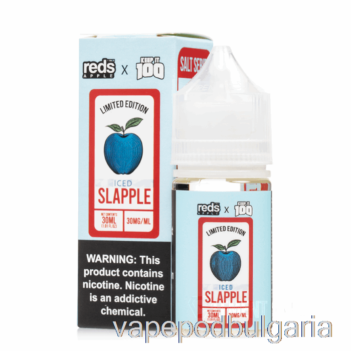 Vape 10000 Дръпки Iced Slapple - 7 Daze X Keep It 100 соли - 30ml 30mg
